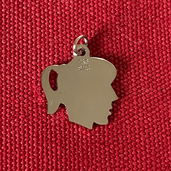 VTG I Paye & Baker I Sterling Silver I Girl Silhouette Profile Small Flat Charm - Picture 3 of 15